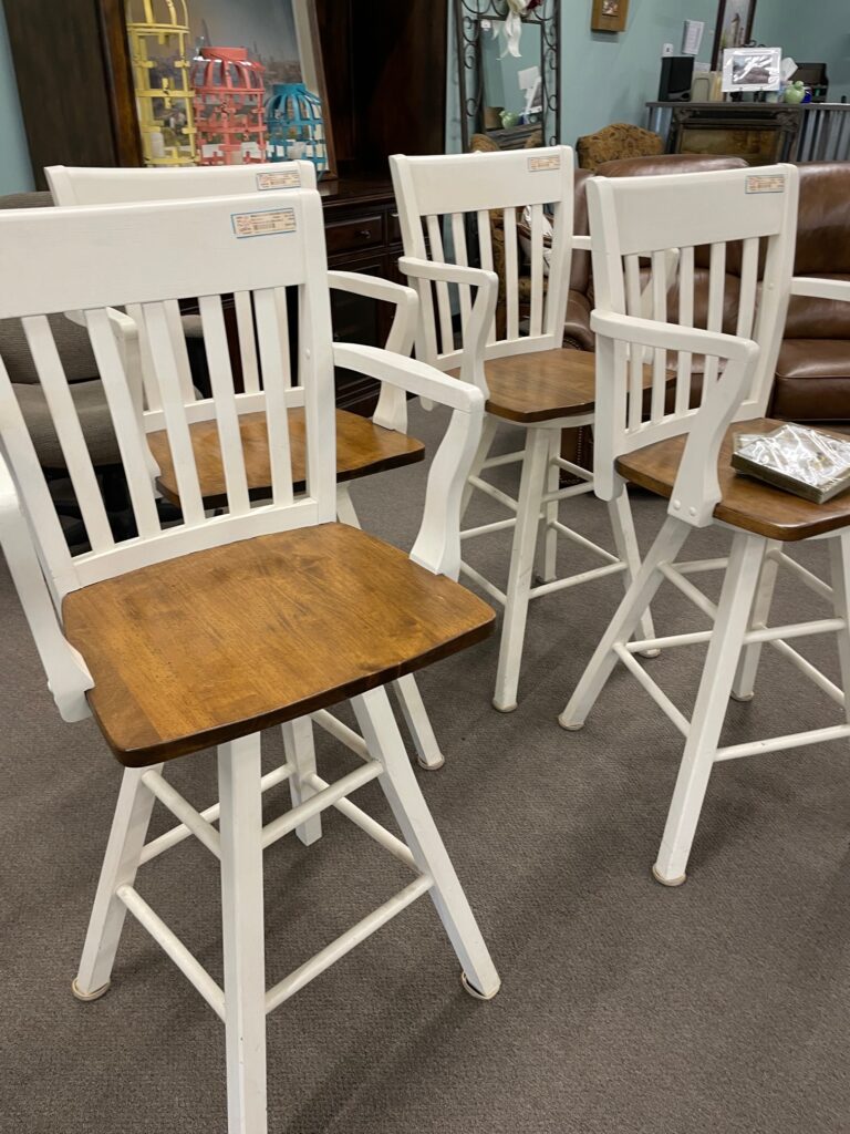 4 white bar stools