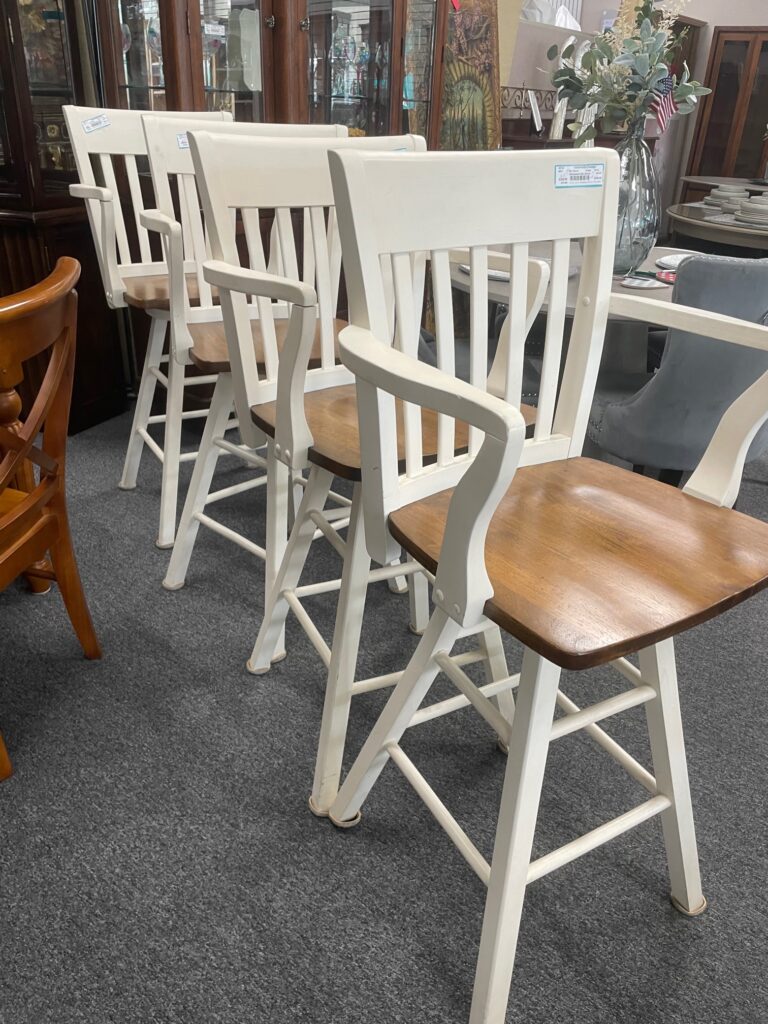 white swivel bar stools